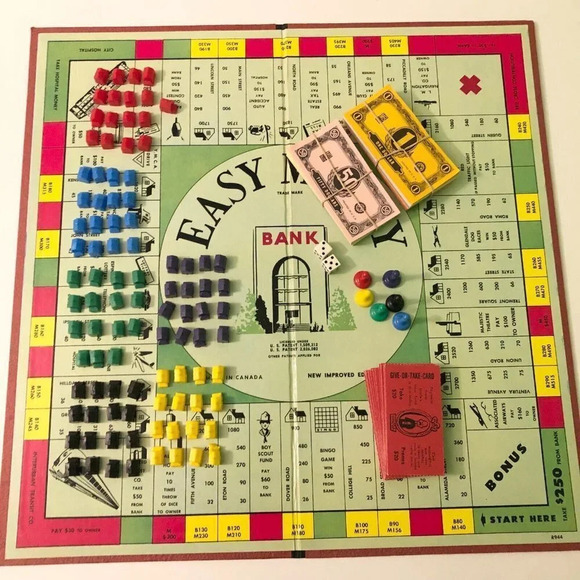 Vintage 1966 Easy Money Board Game Milton Bradley Somerville Missing 1 House - Picture 10 of 16